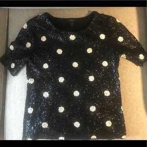 Sequin Jcrew Short Sleeve T-shirt Blouse (xs)✨